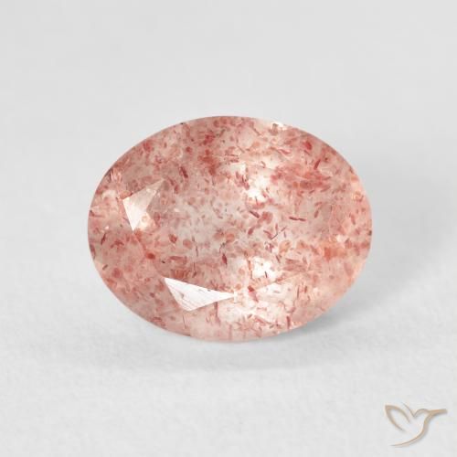 2.61ct Натуральный Оранжево-розовый Клубничный кварц, Овал, Прозрачный