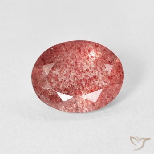 2.20ct Натуральный Красновато-розовый Клубничный кварц, Овал, Прозрачный
