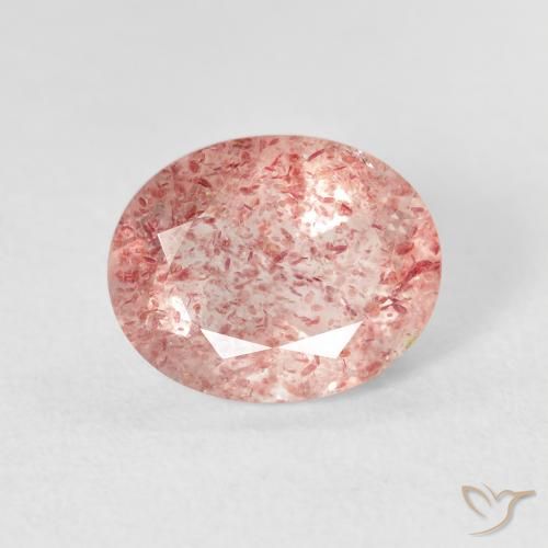 2.71ct Натуральный Светло-розовый разных оттенков Клубничный кварц, Овал, Прозрачный
