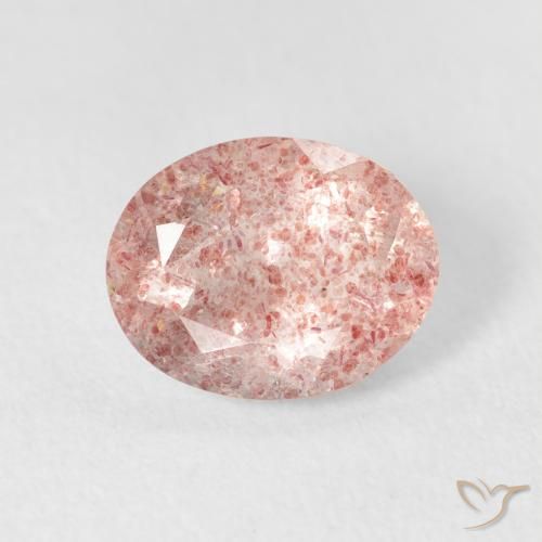 2.31ct Натуральный Светло-розовый Клубничный кварц, Овал, Прозрачный