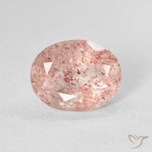 2.51ct Натуральный Светло-розовый Клубничный кварц, Овал, Прозрачный
