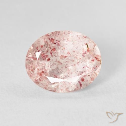 2.65ct Натуральный Светло-розовый Клубничный кварц, Овал, Прозрачный