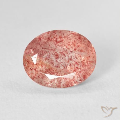 2.44ct Натуральный Средний розовый Клубничный кварц, Овал, Прозрачный