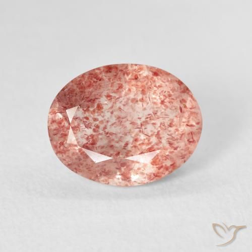 2.30ct Натуральный Medium Light-Pink Клубничный кварц, Овал, Прозрачный