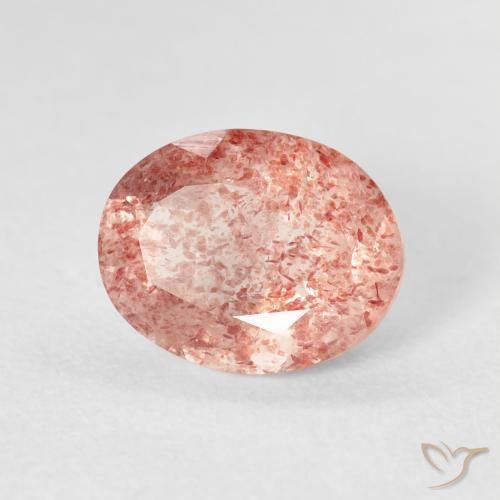 2.30 карата, натуральный Medium Light-Pink Клубничный кварц, Овал, Прозрачный
