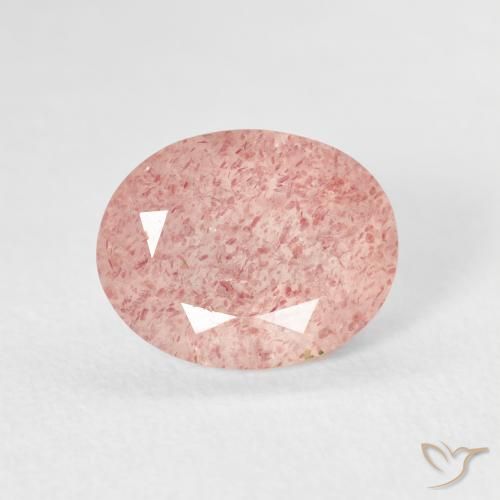 2.66ct Натуральный Землисто-розовый Клубничный кварц, Овал, Прозрачный