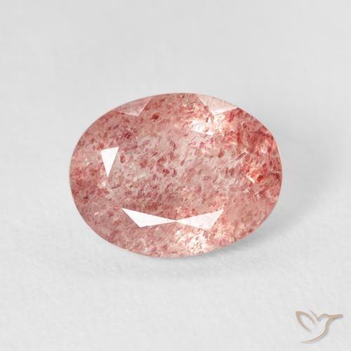 2.44ct Натуральный Medium Light-Pink Клубничный кварц, Овал, Прозрачный