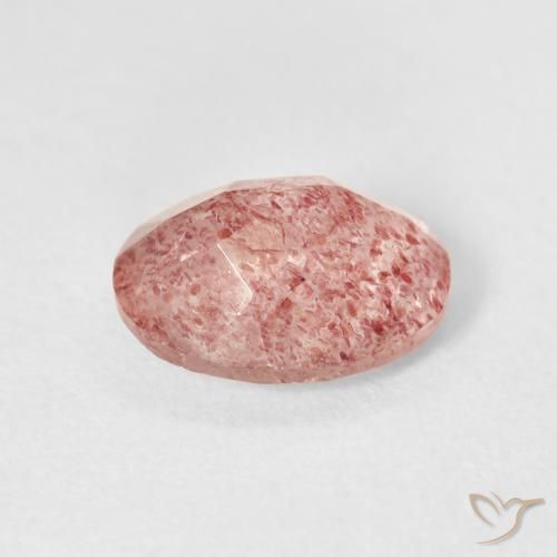 2.44 карата, натуральный Medium Light-Pink Клубничный кварц, Овал, Прозрачный