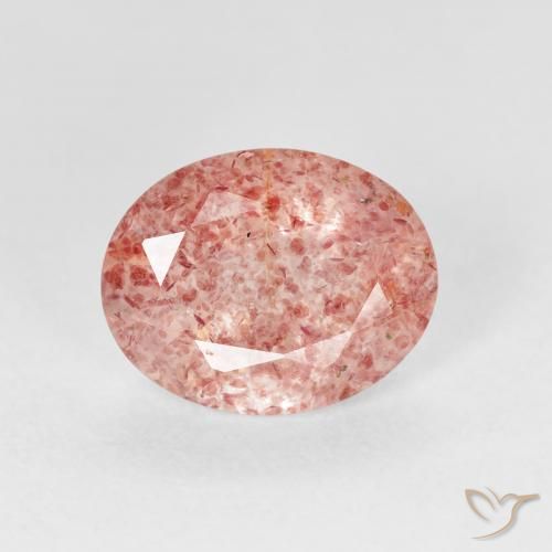 2.29ct Натуральный Средний розовый Клубничный кварц, Овал, Прозрачный