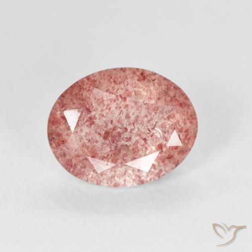 2.28ct Натуральный Красновато-розовый Клубничный кварц, Овал, Прозрачный