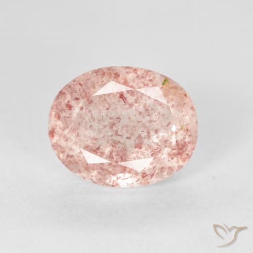 2.76ct Натуральный Фламинго Розовый Клубничный кварц, Овал, Прозрачный