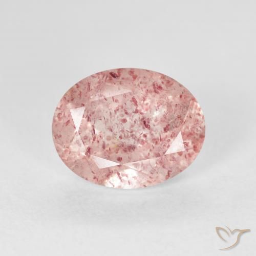 2.52ct Натуральный Светло-розовый Клубничный кварц, Овал, Прозрачный
