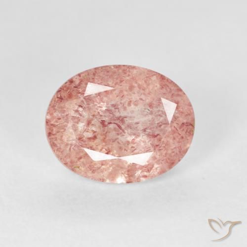 2.73ct Натуральный Светло-розовый Клубничный кварц, Овал, Прозрачный