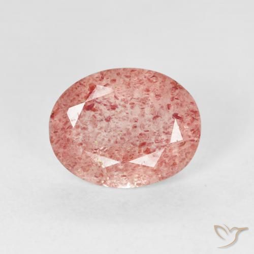2.45ct Натуральный Оттенки розового Клубничный кварц, Овал, Прозрачный