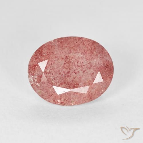 2.39ct Натуральный Средний розовый Клубничный кварц, Овал, Прозрачный