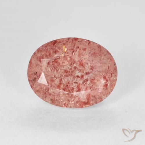 2.98ct Натуральный Оттенки розового Клубничный кварц, Овал, Прозрачный