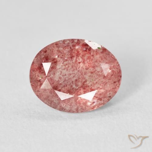 2.43ct Натуральный Малиново-розовый Клубничный кварц, Овал, Прозрачный