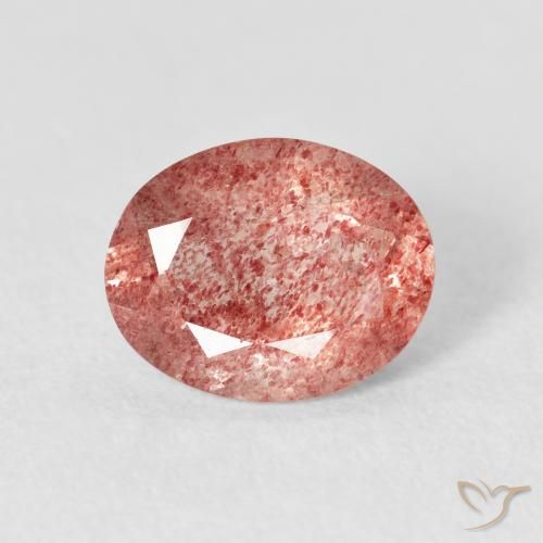 2.30ct Натуральный Средний розовый Клубничный кварц, Овал, Прозрачный