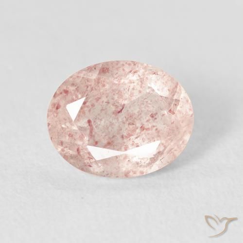 2.59ct Натуральный Очень светло-розовый Клубничный кварц, Овал, Прозрачный