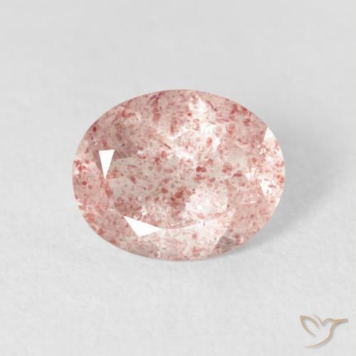 2.10ct Натуральный Светло-розовый Клубничный кварц, Овал, Прозрачный