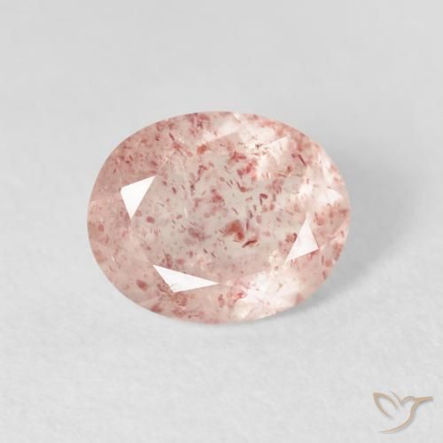 2.57ct Натуральный Светло-розовый Клубничный кварц, Овал, Прозрачный