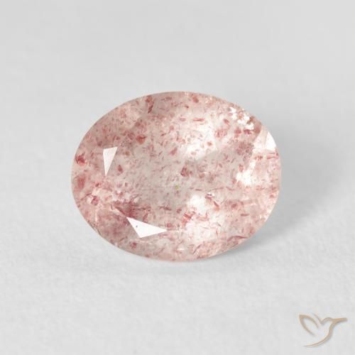 2.60ct Натуральный Светло-розовый Клубничный кварц, Овал, Прозрачный