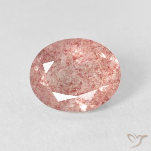 2.55ct Натуральный Светло-розовый разных оттенков Клубничный кварц, Овал, Прозрачный