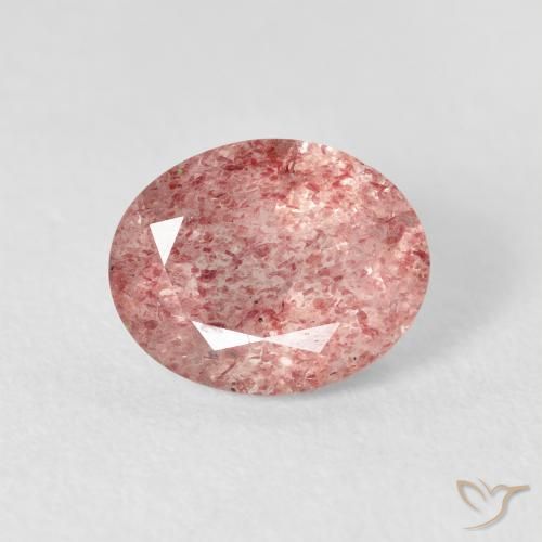 2.76ct Натуральный Medium Light-Pink Клубничный кварц, Овал, Прозрачный