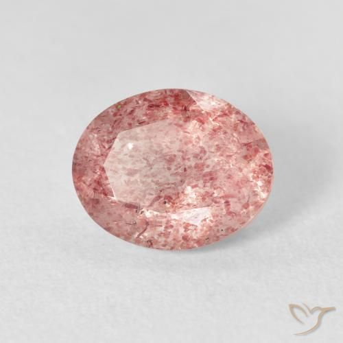 2.76 карата, натуральный Medium Light-Pink Клубничный кварц, Овал, Прозрачный