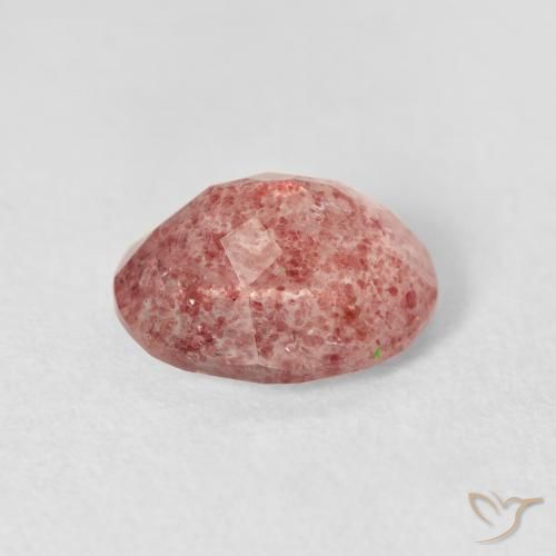2.76 карата, натуральный Medium Light-Pink Клубничный кварц, Овал, Прозрачный