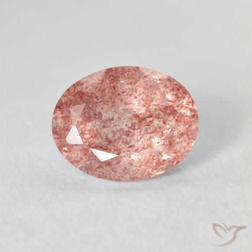 2.58ct Натуральный Светло-розовый разных оттенков Клубничный кварц, Овал, Прозрачный