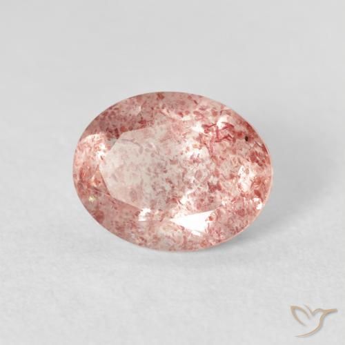 2.51 карата, натуральный Medium Light-Pink Клубничный кварц, Овал, Прозрачный