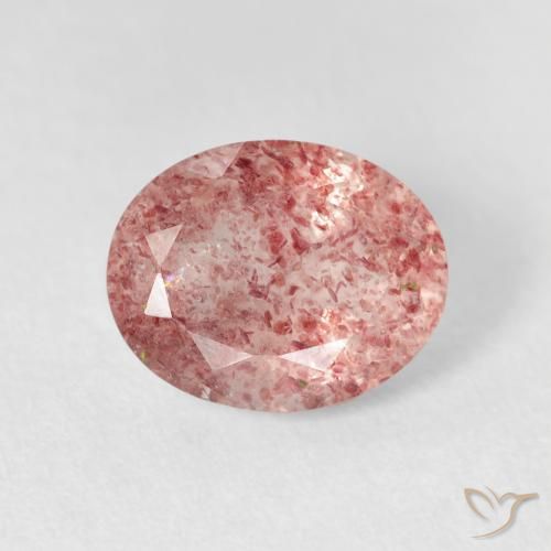 2.46ct Натуральный Ярко-розовый Клубничный кварц, Овал, Прозрачный