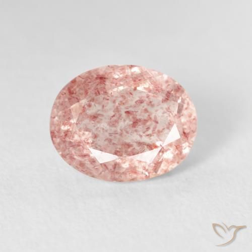 2.76ct Натуральный Землисто-розовый Клубничный кварц, Овал, Прозрачный