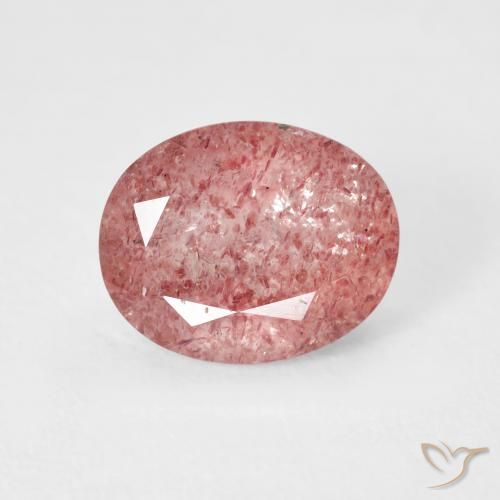 2.68ct Натуральный Малиново-розовый Клубничный кварц, Овал, Прозрачный