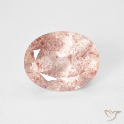2.92ct Натуральный Оранжево-розовый Клубничный кварц, Овал, Прозрачный