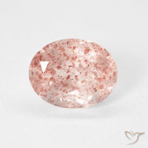 2.70ct Натуральный Землисто-розовый Клубничный кварц, Овал, Прозрачный