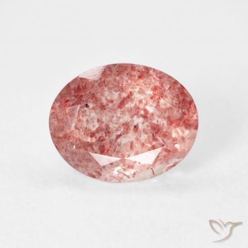 2.53ct Натуральный Ярко-розовый Клубничный кварц, Овал, Прозрачный