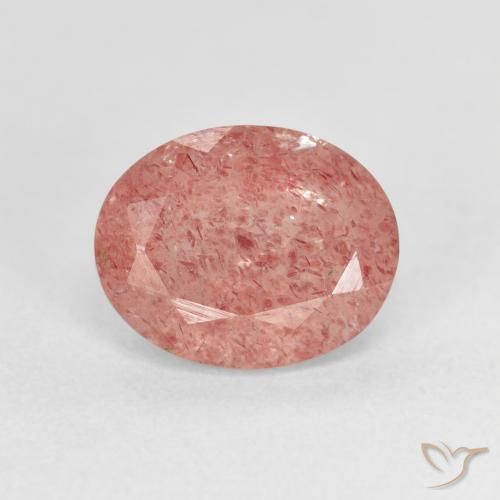 2.80ct Натуральный Средний розовый Клубничный кварц, Овал, Прозрачный