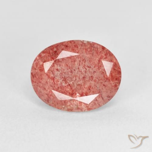 2.76ct Натуральный Средний розовый Клубничный кварц, Овал, Прозрачный