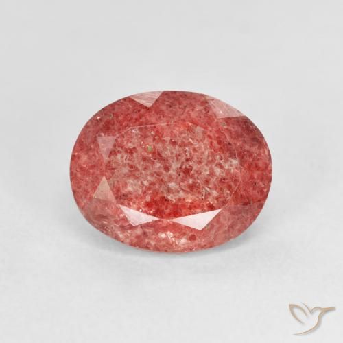 2.78ct Натуральный Малиново-розовый Клубничный кварц, Овал, Прозрачный