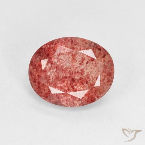 2.44ct Натуральный Красновато-розовый Клубничный кварц, Овал, Прозрачный