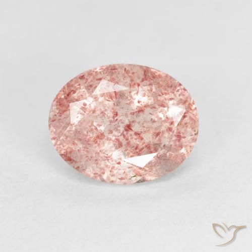 2.56ct Натуральный Светло-розовый разных оттенков Клубничный кварц, Овал, Прозрачный
