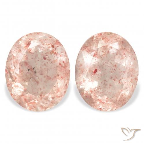 6.89ctw Натуральный Light Grapefruit Pink Клубничный кварц, Овал, Прозрачный