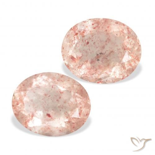 6.89 карата, натуральный Light Grapefruit Pink Клубничный кварц, Овал, Прозрачный