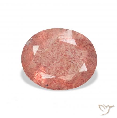 3.26ct Натуральный Средний розовый Клубничный кварц, Овал, Прозрачный