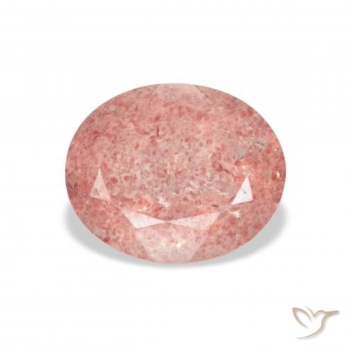 3.45ct Натуральный Medium Light-Pink Клубничный кварц, Овал, Прозрачный