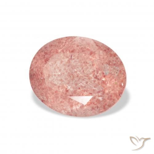 3.45 карата, натуральный Medium Light-Pink Клубничный кварц, Овал, Прозрачный