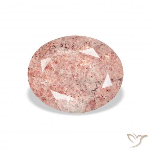 3.43ct Натуральный Светло-розовый Клубничный кварц, Овал, Прозрачный