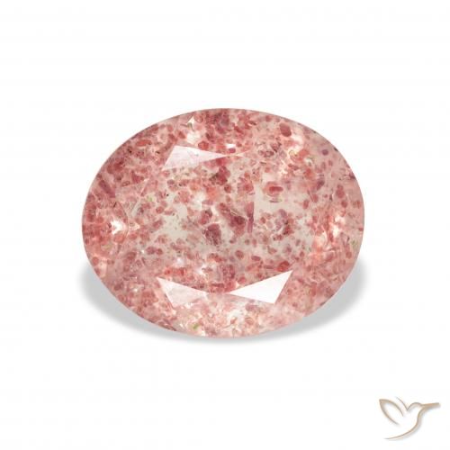 2.98ct Натуральный Светло-розовый разных оттенков Клубничный кварц, Овал, Прозрачный